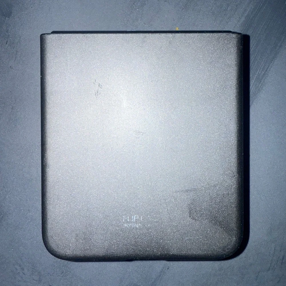 Black Foldable Smartphone with Blue Display